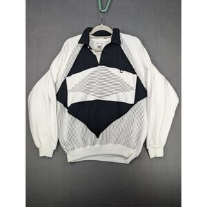 Alexxus Polo Men's Large White Black Sweatshirt Long Sleeve Vintage Exclusive